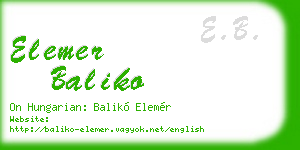 elemer baliko business card