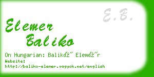 elemer baliko business card